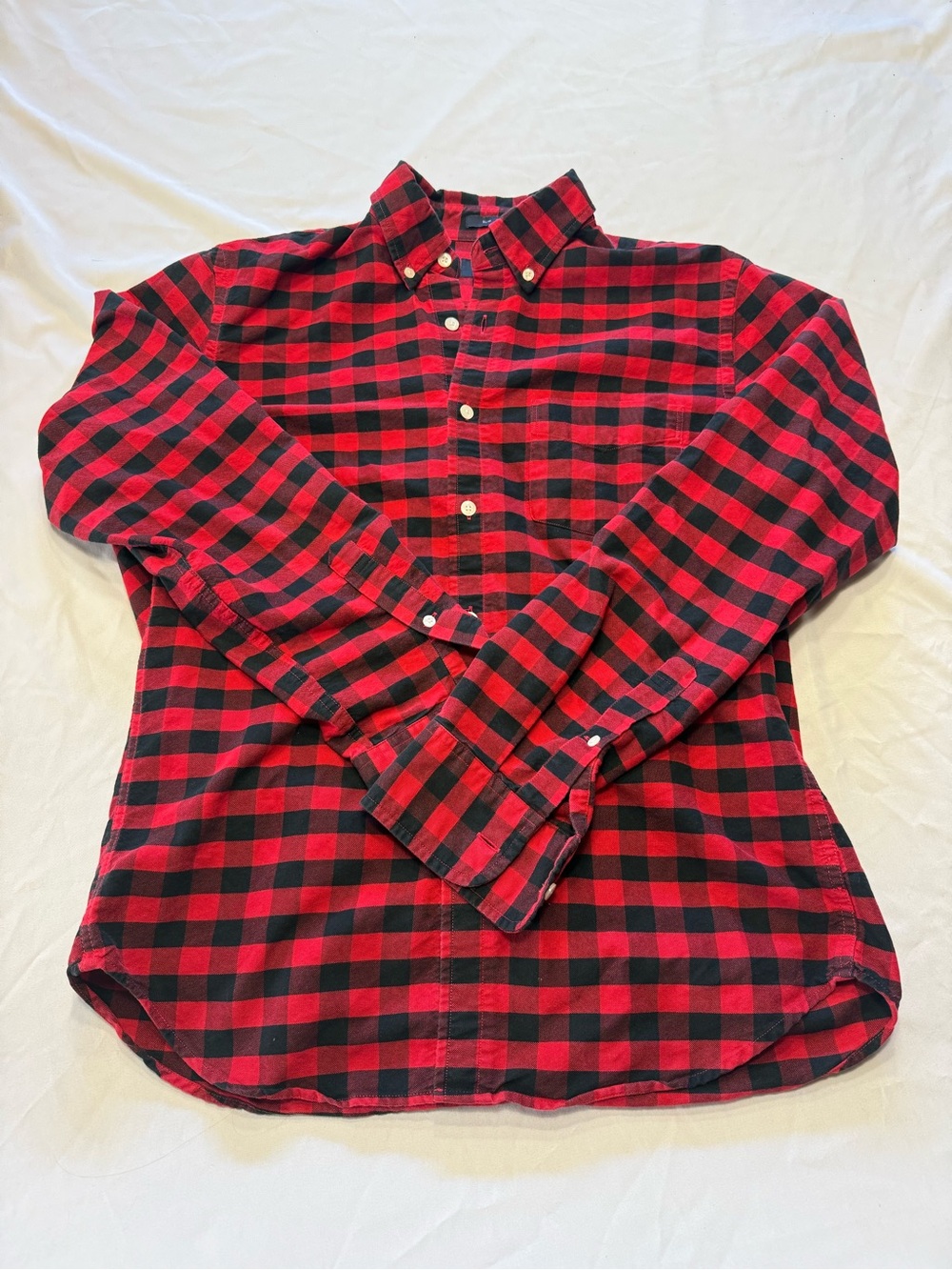 J. Crew Red and Black Plaid Button-Down Shirt